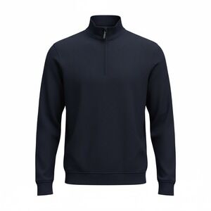 FJ FootJoy Mens 1/4 Zip Pullover Golf Shirt Long Sleeve Ribbed Navy M